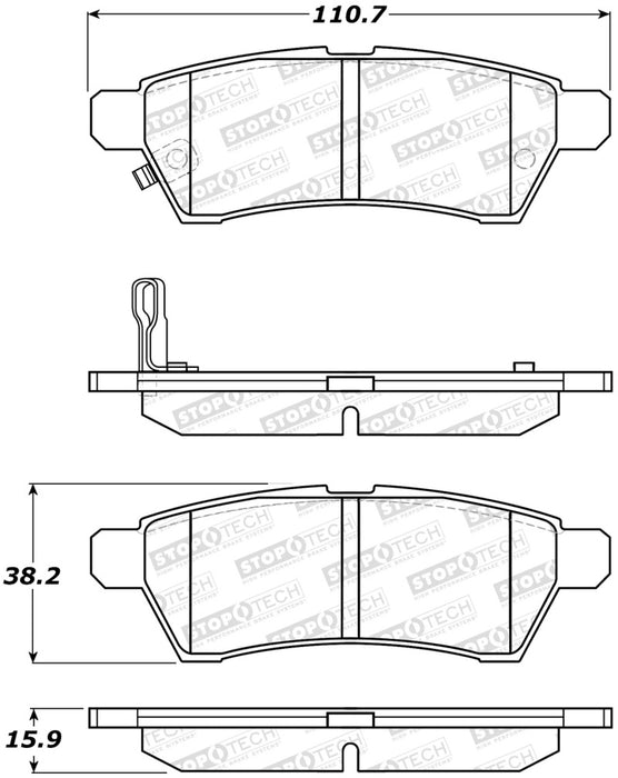 Plaquettes de frein arrière StopTech 05-18 Nissan Frontier Street Performance