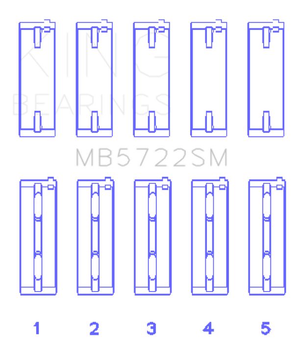 King Mitsubishi 2007+ 4B11T Turbo EVO X (Size +0.25mm) Crankshaft Main Bearing Set