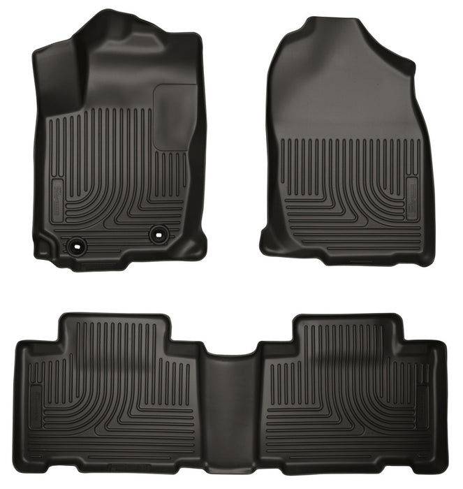 Revêtements de sol avant et 2e siège noirs Husky Liners 13 pour Toyota RAV4 Weatherbeater