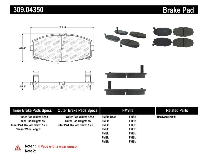 Plaquettes de frein avant StopTech Performance 87-92 MK3 Supra