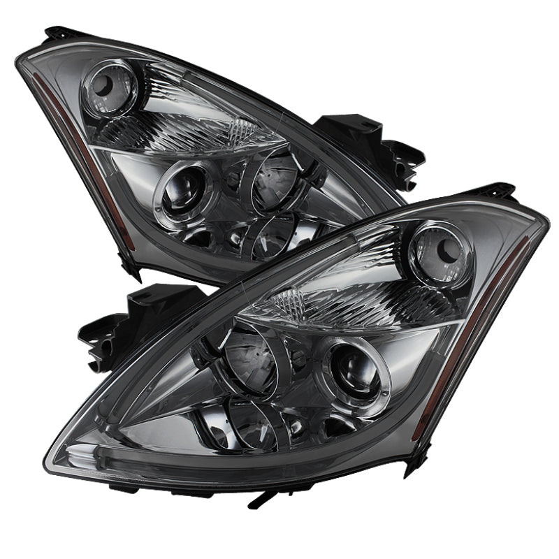 Phares de projecteur Spyder Nissan Altima 4 portes 10-12 DRL LED Halo Smke PRO-YD-NA104D-LTDRL-SM
