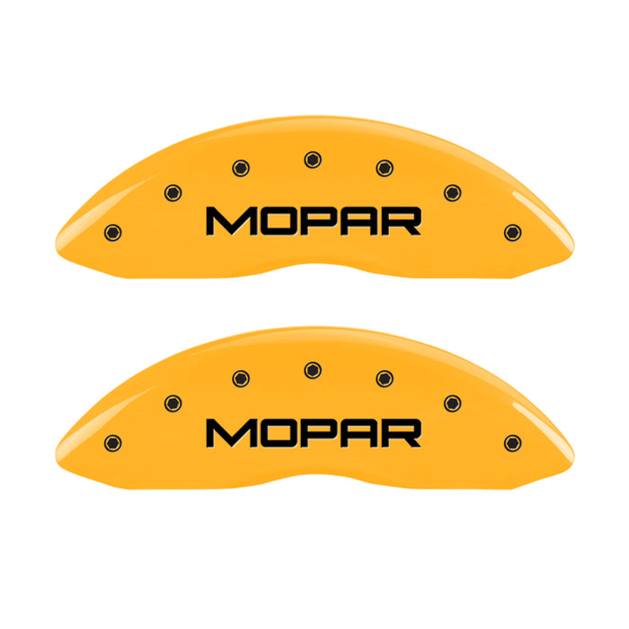 MGP 4 Caliper Covers Engraved Front & Rear Mopar Yellow Finish Black Char 2008 Chrysler Aspen