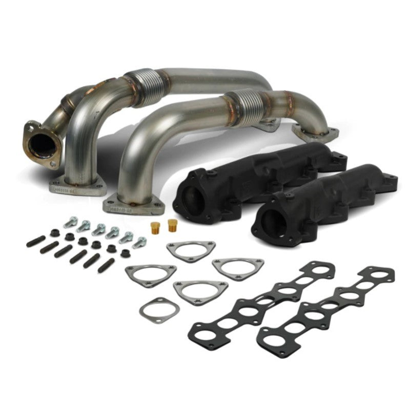 BD Diesel 08-10 Ford F-250/F-350/F-450/F-550 Powerstroke 6.4L Up Pipes Kit w/Manifold Set