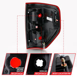 Feu arrière ANZO 2009-2014 Ford F-150 Euro Rouge/Transparent (sans ampoule)