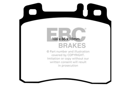 Plaquettes de frein avant EBC 98-99 Mercedes-Benz CL500 5.0 Greenstuff