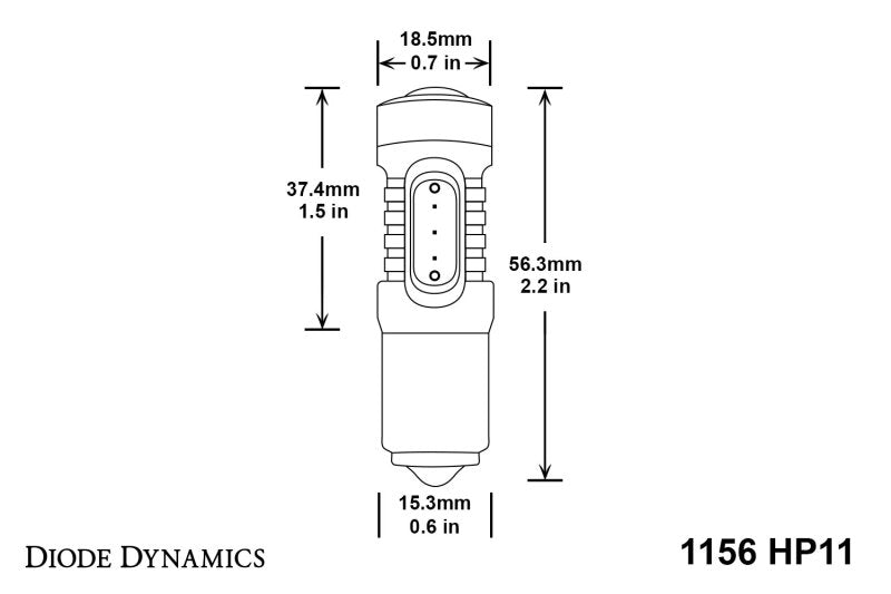 Diode Dynamics 1156 LED Bulb HP11 LED - Red (Single)