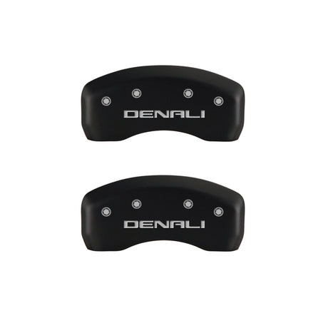 Couvre-étriers MGP 4 gravés avant et arrière, finition rouge Denali argent ch