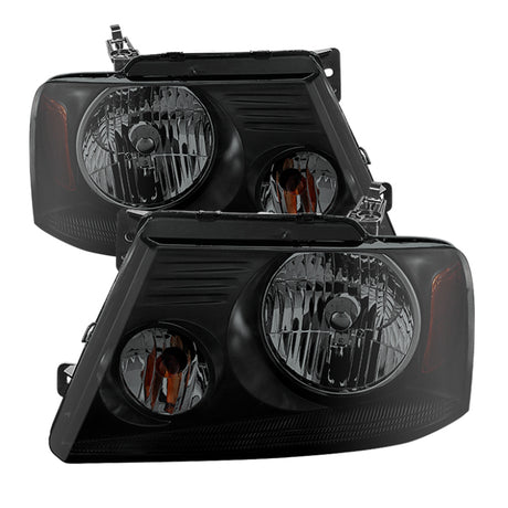 xTune Ford F150 04-08 Amber Crystal Headlights Black Smoked HD-JH-FF15004-AM-BSM