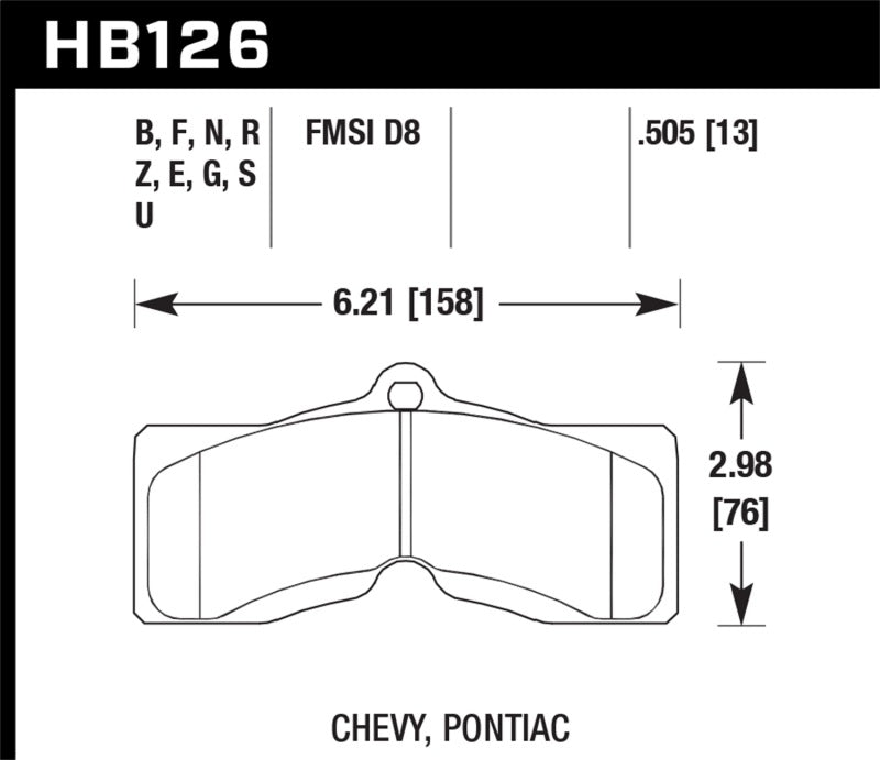 Plaquettes de frein arrière de course Hawk 1978-1982 Chevy Corvette DTC-70