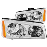 Phares en cristal chromés ANZO 2003-2006 Chevrolet Silverado 1500