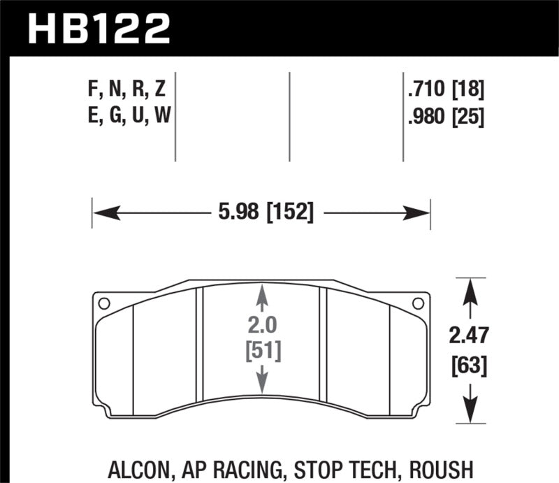 Étrier Hawk Stoptech ST-60 Plaquettes de frein de course DTC-70