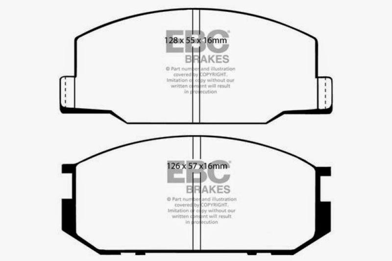 Plaquettes de frein avant EBC 85-90 Lotus Esprit 2.2 Yellowstuff
