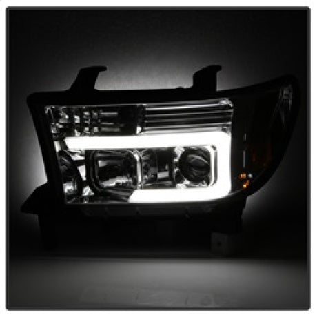 Phares de projecteur DRL à barre lumineuse Spyder 07-13 Toyota Tundra V2 - Chrome (PRO-YD-TTU07V2-LB-C)