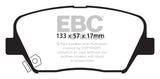 Plaquettes de frein avant EBC 12+ Hyundai Azera 3.3 Greenstuff
