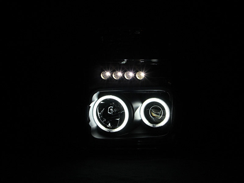 Phares de projecteur ANZO 2008-2010 Ford F-250 avec halo noir (CCFL)