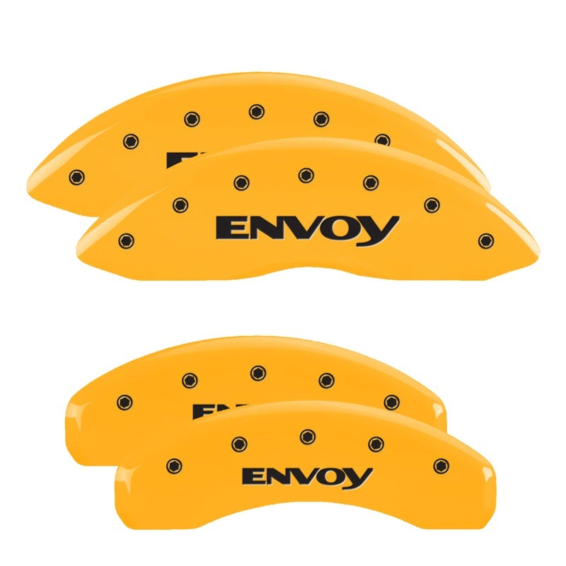 Couvre-étriers MGP 4 gravés avant et arrière Envoy finition jaune noir Char 2009 GMC Envoy