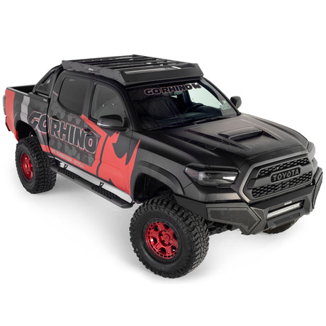 Barres de toit à profil bas Go Rhino 16-23 pour Toyota Tacoma DC Ceros - Tex. Blk
