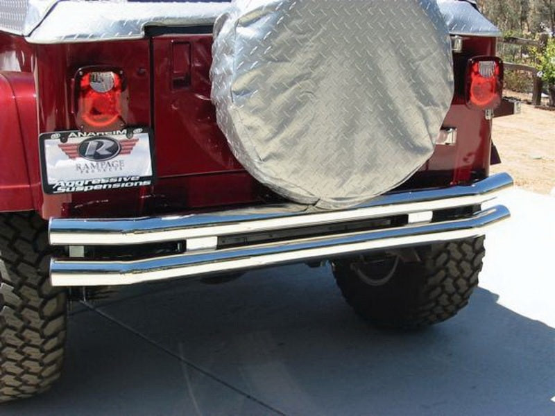 Rampage 1976-1983 Jeep CJ5 Double Tube Rear Bumper - Stainless