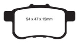 Plaquettes de frein arrière EBC 09-14 Acura TSX 2.4 Redstuff