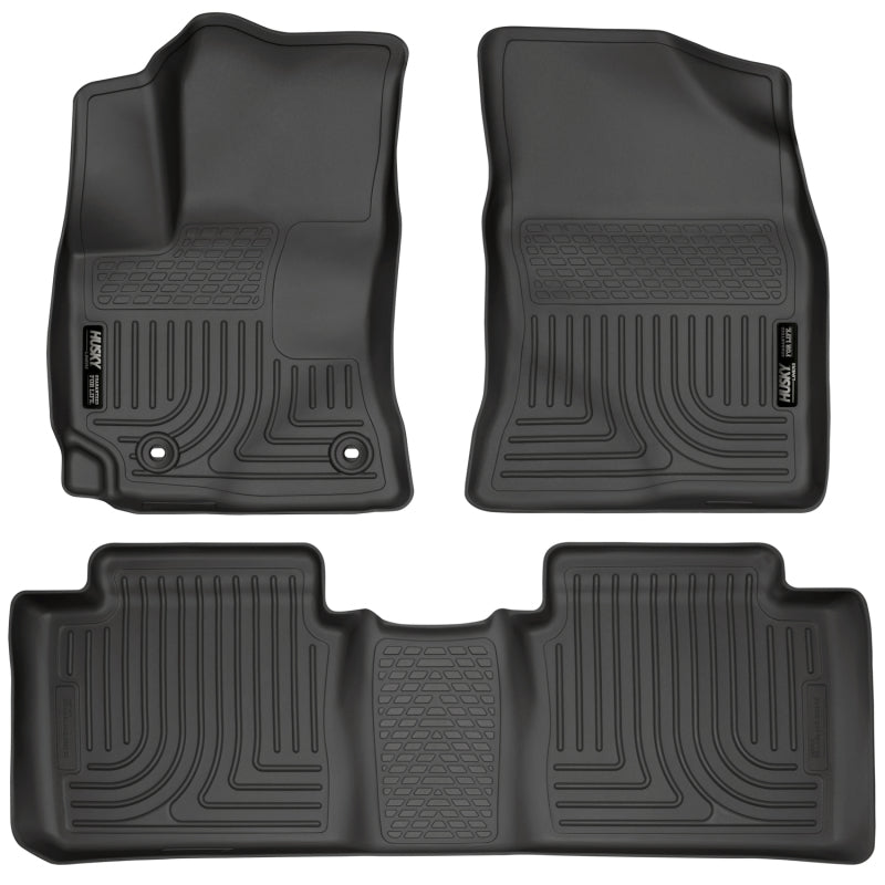Revêtements de sol avant et 2e siège noirs Husky Liners 14 pour Toyota Corolla Weatherbeater