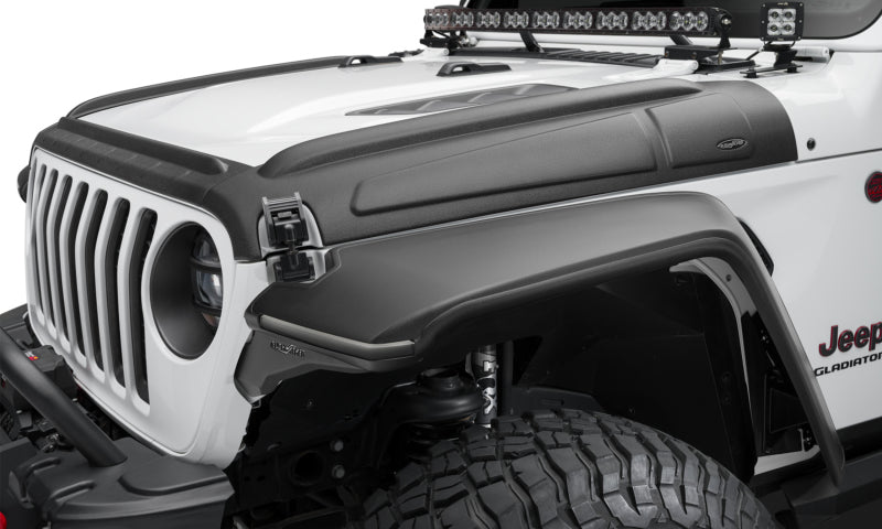 Bushwacker 18-22 Jeep Wrangler 2/4 portes / 20-22 Jeep Gladiator Trail Armor Capot Armor (3 pièces) - Tex. Blk
