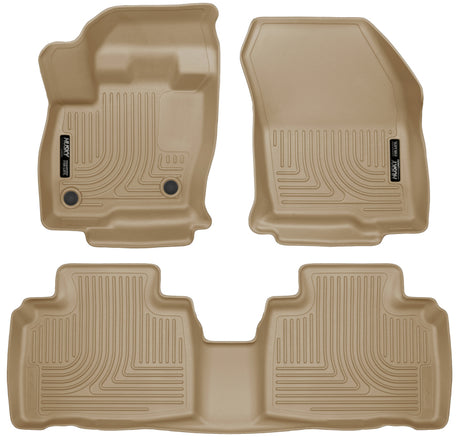 Revêtements de sol Husky Liners 2015 Ford Edge WeatherBeater Combo avant et 2e rangée Tan
