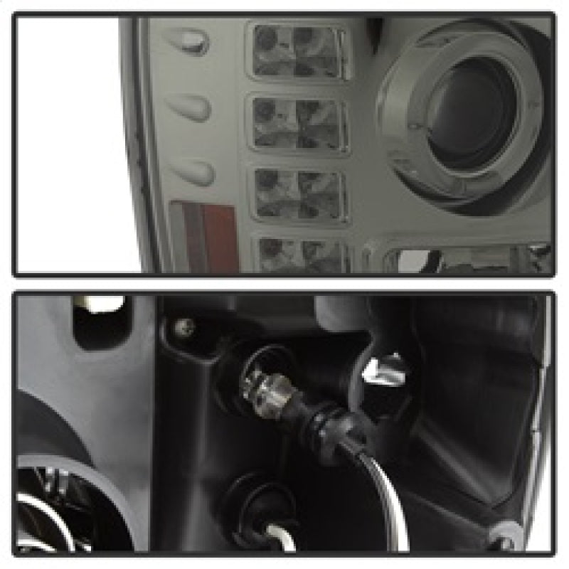 Phares de projecteur Spyder GMC Sierra 1500/2500/3500 07-13 LED Halo- LED Smoke PRO-YD-GS07-HL-SM