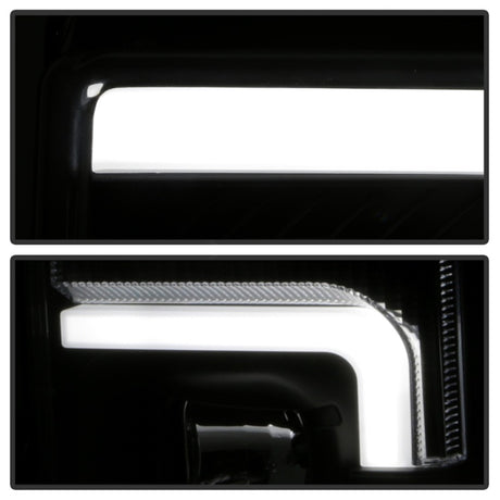 Spyder 17-18 Ford F250/F350/F450 Modèle halogène uniquement - Barre lumineuse blanche - Noir - PRO-YD-FS17HALSI-BK