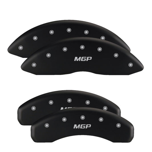 MGP 4 Caliper Covers Engraved Front & Rear Cobra Black finish silver ch