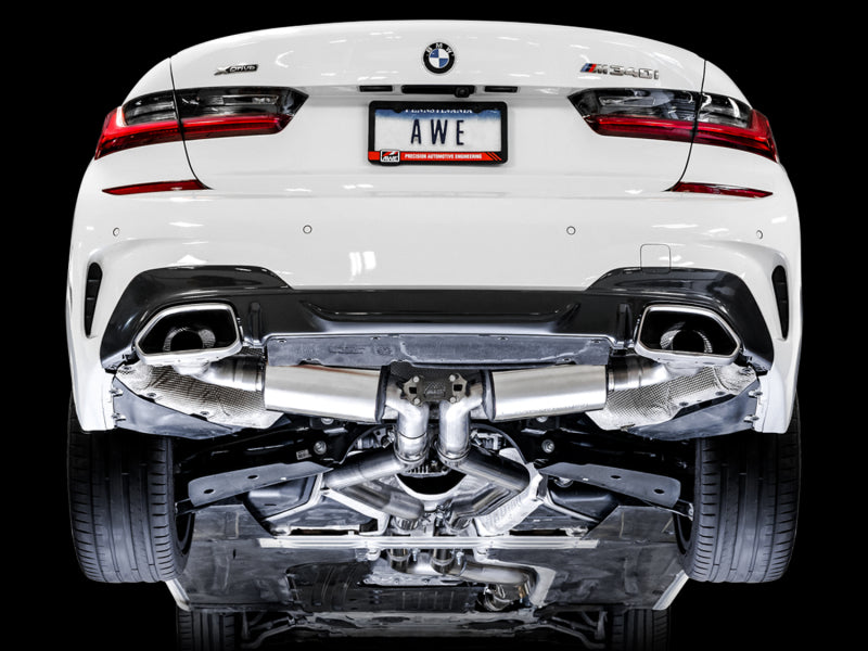 Échappement AWE Tuning 2019+ BMW M340i (G20) Non-Resonated Touring Edition (Utilisez les embouts OE)