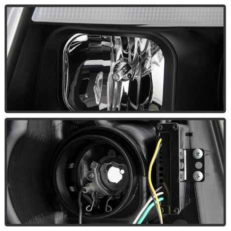 Jeep Grand Cherokee Spyder 11-13 - Phares de projet Light Bar - Modèle Halo - Noir - PRO-YD-JGC11-LB-BK