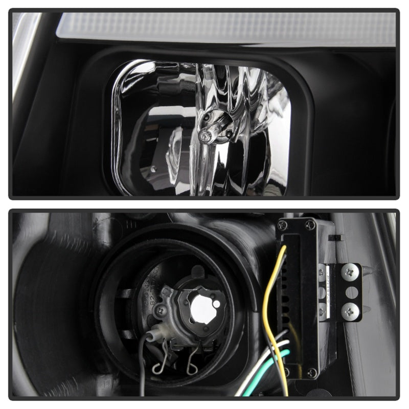 Jeep Grand Cherokee Spyder 11-13 - Phares de projet Light Bar - Modèle Halo - Noir - PRO-YD-JGC11-LB-BK