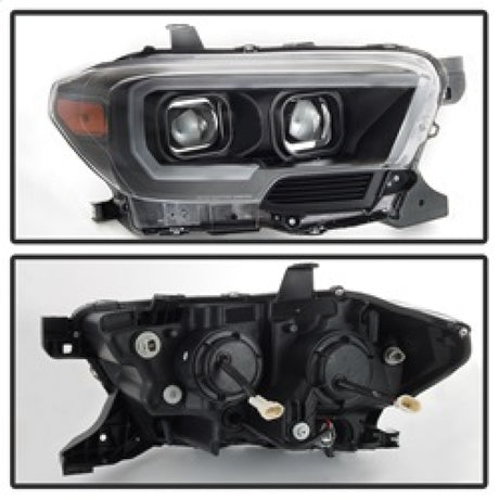 Phares de projecteur à barre lumineuse DRL xTune pour Toyota Tacoma 16-18 - Noir PRO-JH-TTA16-LBDRL-BK
