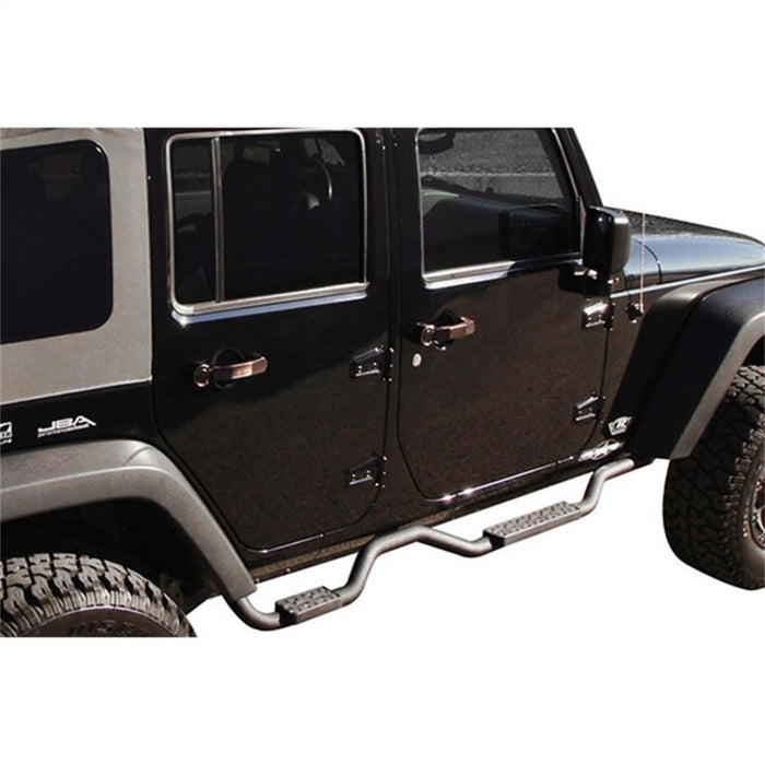 Rampage 2007-2018 Jeep Wrangler (JK) Unlimited Barre latérale avec marchepied Slimline - Noir