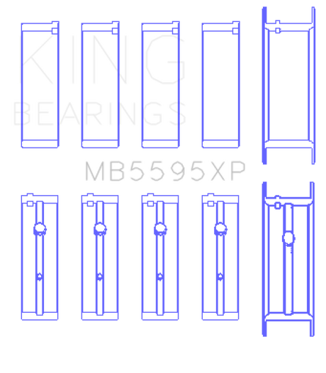 King Engine Bearings Nissan KA-24DE (Size 0.50 Oversized) Performance Main Bearing Set