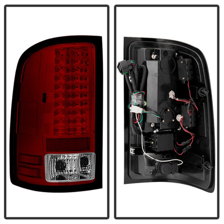 Spyder GMC Sierra 07-13 (pas 3500 Dually 4 roues arrière) Feux arrière à LED Rouge Clair ALT-YD-GS07-LED-RC