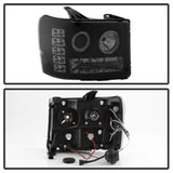 Phares de projecteur Spyder GMC Sierra 1500/2500 07-13 LED Halo- LED Blk Smke PRO-YD-GS07-HL-BSM