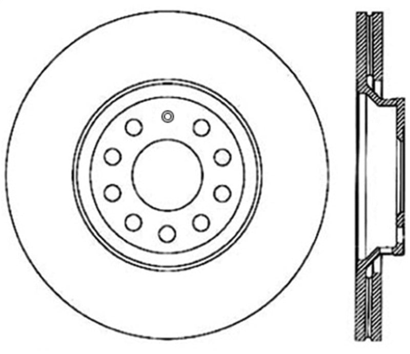 Rotor arrière gauche percé StopTech 09-13 VW CC 3.6L VR6 / 08-09 &amp; 12 Golf R/Golf R32