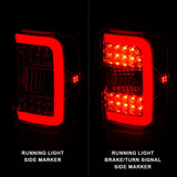 Feux arrière à LED ANZO 2001-2011 Ford Ranger avec barre lumineuse, boîtier chromé, lentille rouge/transparente
