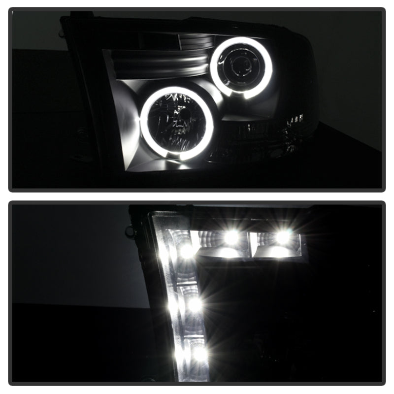 Phares de projecteur Spyder Dodge Ram 1500 09-14 Halogène-LED Halo LED - Noir fumé PRO-YD-DR09-HL-BSM
