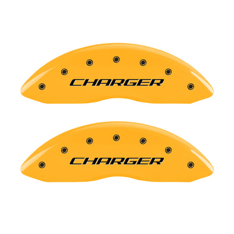 Couvre-étriers MGP 4 gravés avant chargeur arrière RT finition jaune noir Char 2007 Dodge Charger