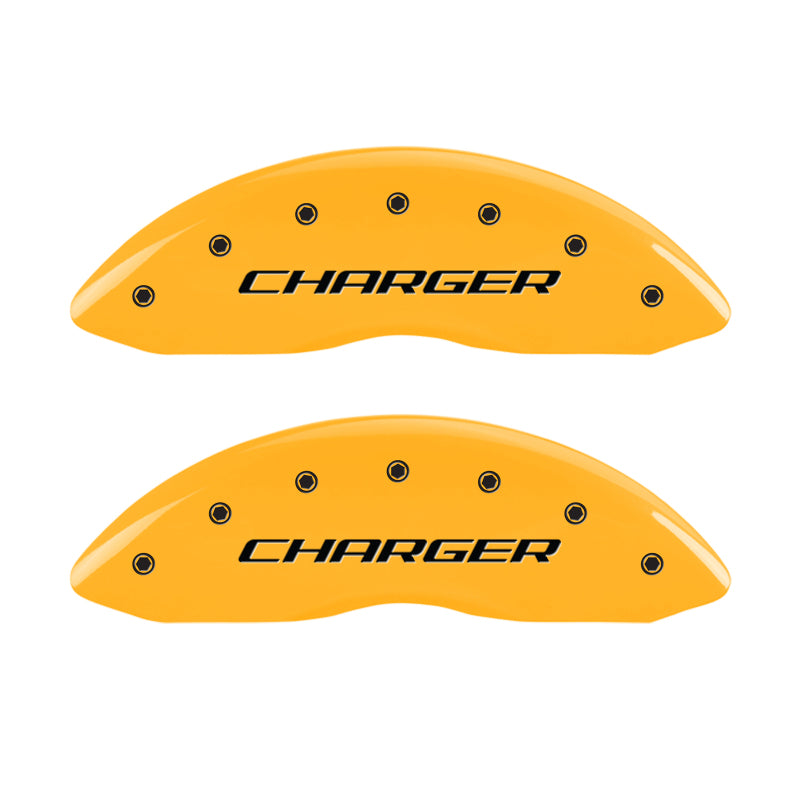 Couvre-étriers MGP 4 gravés avant chargeur arrière RT finition jaune noir Char 2007 Dodge Charger