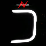 Phares de style barre de fumée à projecteur LED complet Anzo 18-20 Ford F-150 noir ambre