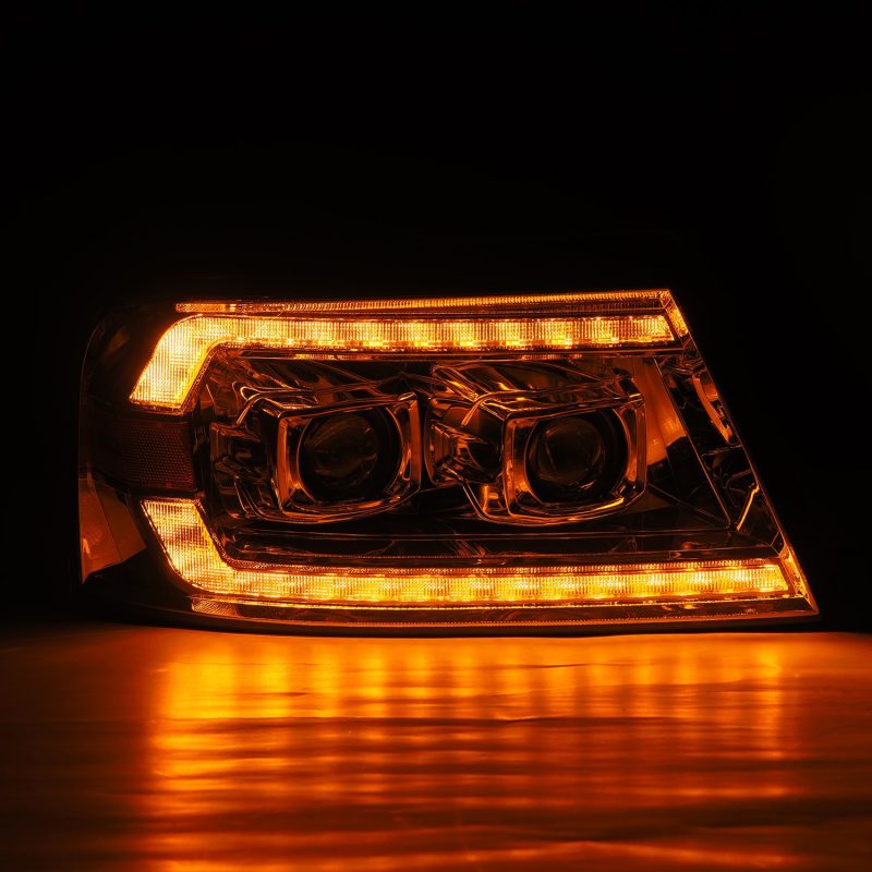 Phares de projecteur à LED AlphaRex 06-08 Lincoln Mark LT LUXX-Series Noir avec signal séquentiel