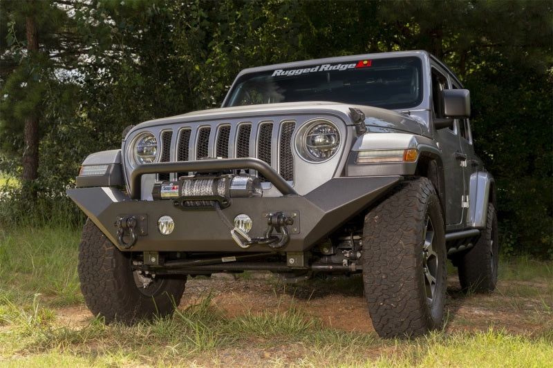 Rugged Ridge Spartan Front Bumper HCE W/Overrider 18-20 Jeep Wrangler JL/JT