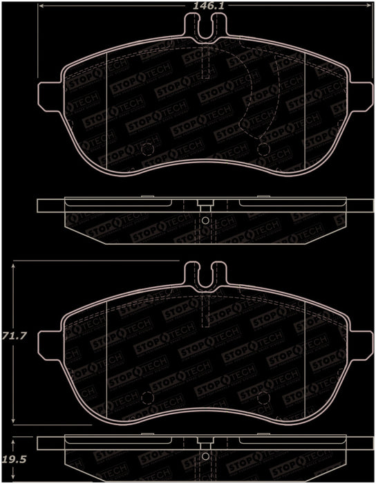 Plaquettes de frein avant StopTech 12-15 Mercedes Benz SLK250 Street Performance