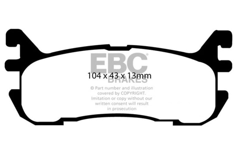 Plaquettes de frein arrière EBC Redstuff pour Ford Escort 2.0 97-02