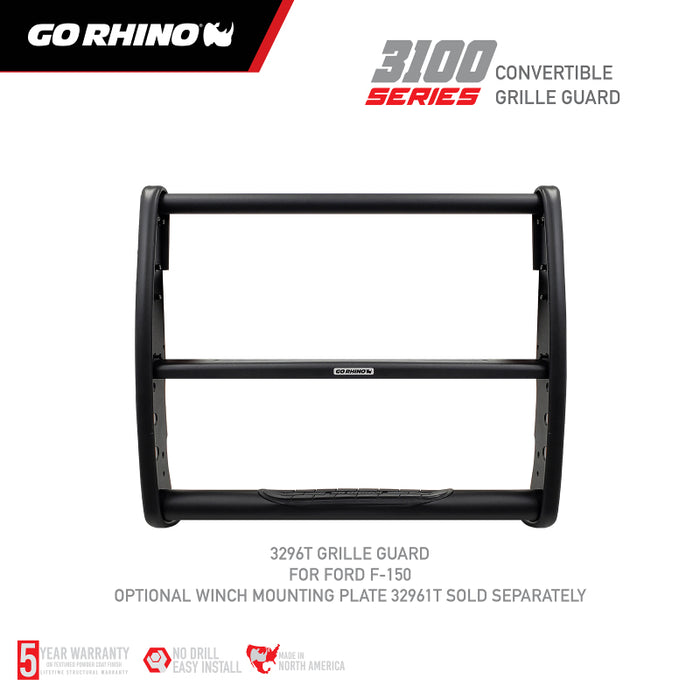 Calandre centrale Go Rhino 18-20 Ford F-150 (sauf modèles APA/ACC) série 3100 StepGuard UNIQUEMENT - Tex. Blk