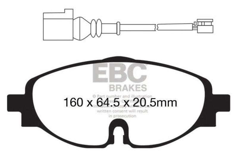 Plaquettes de frein avant EBC 14+ Audi A3 1.8 Turbo Greenstuff