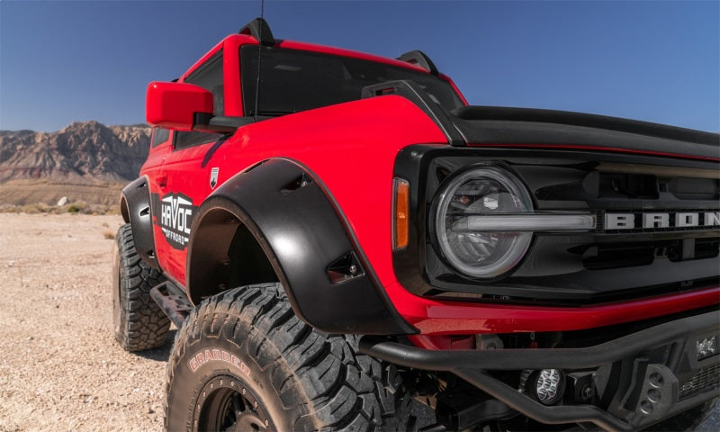 Élargisseurs de toit style poche Bushwacker 2021+ Ford Bronco 4 portes 4 pièces - Noir